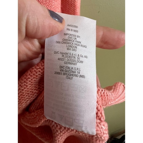 Candace Camerin Bure melon wool blend sweater cardigan L - Picture 7 of 8